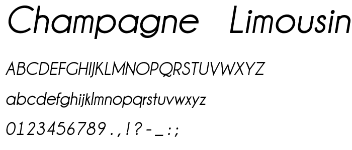Champagne & Limousines Bold Italic font